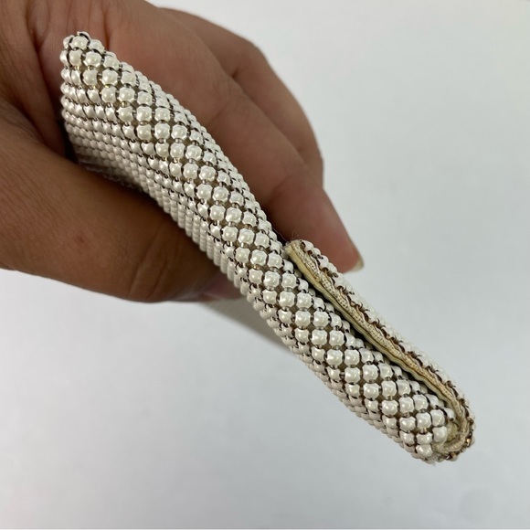 Vintage 1930s Whiting Davis White Mesh Clutch Purse Vintage Envelope Style Purse - Picture 6 of 17